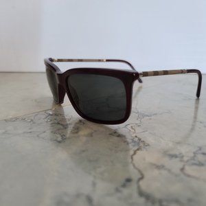 NEW Burberry Maroon Plaid Unisex Sunglasses